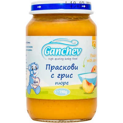 Ганчев пюре десерт праскови с грис - 190 г