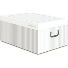 Compactor Anton Skládací úložná krabice karton 50 x 40 x 25 cm bílá / šedá