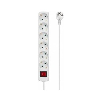 MicroConnect 6-way Schuko Socket 1.8M White With ON/OFF switch and Child protection, 230V 16A