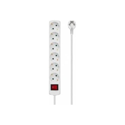 MicroConnect 6-way Schuko Socket 1.8M White With ON/OFF switch and Child protection, 230V 16A
