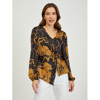 orsay Кафяво-черна дамска сатенена блуза на цветя ORSAY Orsay | Cheren | ЖЕНИ | S