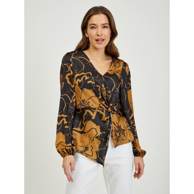 orsay Кафяво-черна дамска сатенена блуза на цветя ORSAY Orsay | Cheren | ЖЕНИ | S