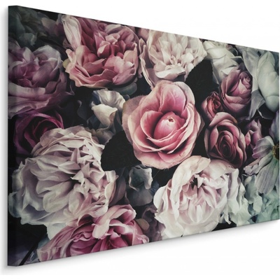 Plátno Růžové Květy Ve Stylu Vintage Varianta: 30x20