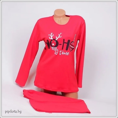 Памучна коледна дамска пижама