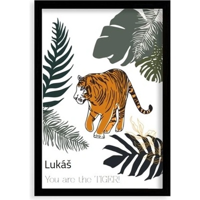 Plagát Tiger - čierny rámik 20x30 - 55020