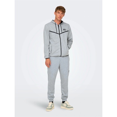 ONLY Суичър Only Men's Zip Hoodie - LGrey Melange