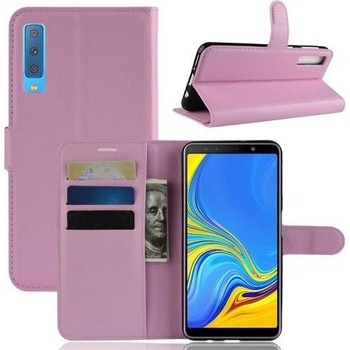 Pouzdro Skin PU kožené flipové Samsung Galaxy A7 2018 - růžové