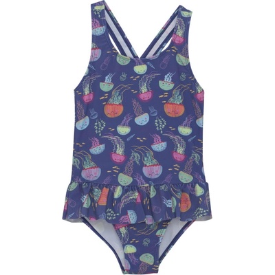 Color Kids-Swimsuit W. Skirt, AOP-6149-Marlin Modrá