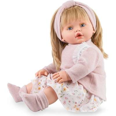 Marina & Pau Realistická Leonor v růžovém svetříku Leonor 63 cm