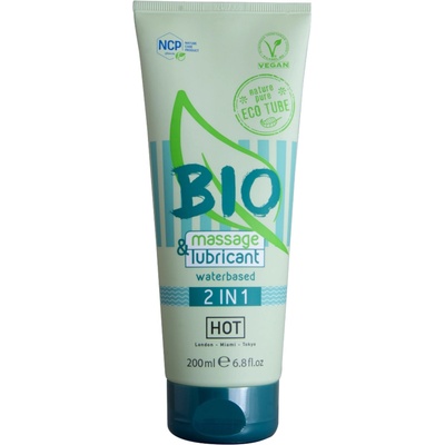 Lubrikant vodný Bio massage & lubricant waterbased 2v1 200ml Hot
