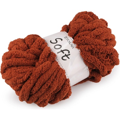 Pletací příze žinylková Soft 250 g Varianta: 17 rezavá stř., Balení: 1 ks 57866/147363/273528