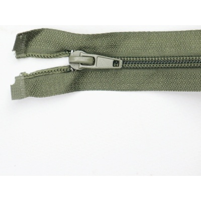 Pro Háčkování Spirálový zip dělitelný 70 cm šedozelený