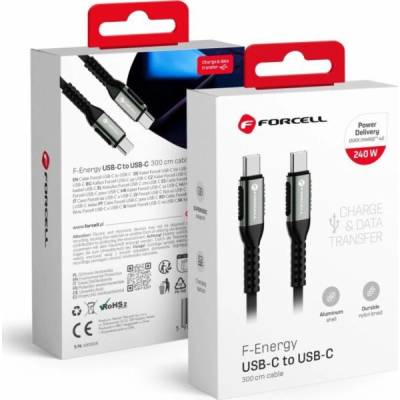 F-ENERGY C263 Typ C až Typ C QC4.0 PD 5A 240W, 3m, černý