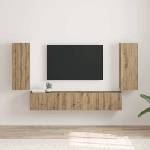 vidaXL TV стенен шкаф 2 бр. Дъб Артизан Инженерна дървесина (892308)