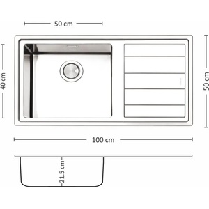 Leks MEGA BB 100.1 R/L TI Мивка за вграждане