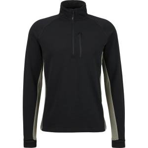 Stoic Мъжки вълнен пуловер Stoic MerinoWaffleFleece320 NorrdalSt. Half Zip Merino jumper - Black / Lichen Green - размер 4XL (005-6577-0117)