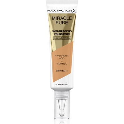 MAX Factor Miracle Pure Skin дълготраен фон дьо тен SPF 30 цвят 70 Warm Sand 30ml