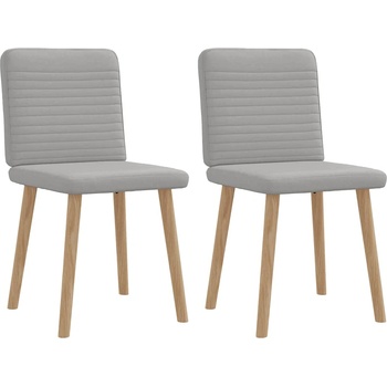 vidaXL Трапезни столове 2 бр Cloud сив плат (4101153)