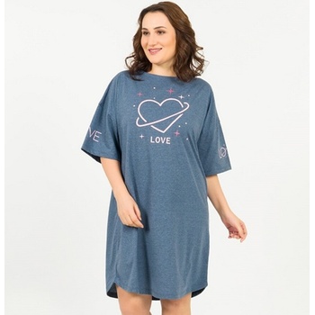 Пастелно-синя макси нощница със сърце