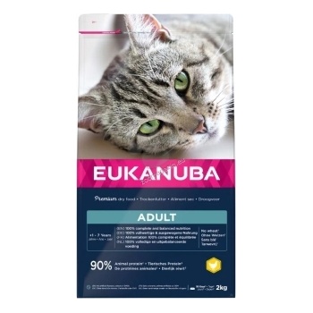 EUKANUBA Cat Adult - Балансирана храна за израснали котки с пилешко месо, 2 кг