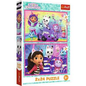 Trefl Trefl: Къщичката на Габи, Игра с Габи - пъзел 2 x 24 части (34433)