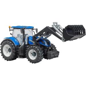 BRUDER Bruder New Holland T7.315 модел трактор, син/сив, с предна кофа (03121)