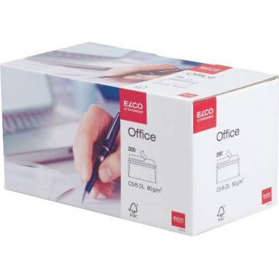 Obálky office Elco DL 80g/m2, samolepící, 200 ks