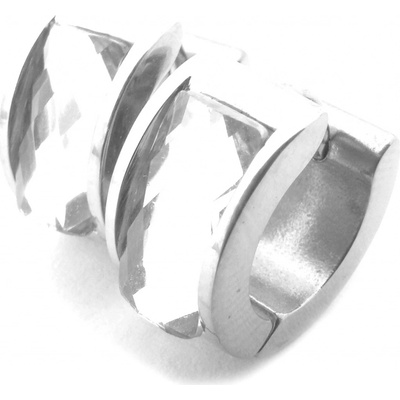 Steel Jewelry náušnice kroužky s kamínkem z chirurgické oceli NS090342