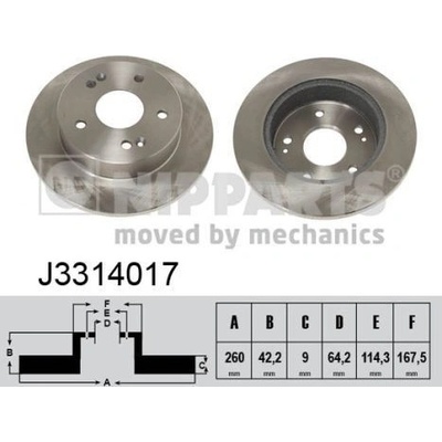 Brzdový kotúč NIPPARTS J3314017