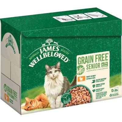 James Wellbeloved Grain Free Senior Cat Hypoallergenic krůtí 48 x 85 g