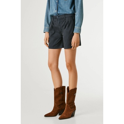 Pepe Jeans dámské kraťasy Mid Waist Regular Chino Short Vania modrá