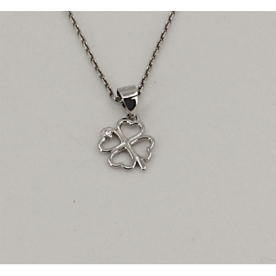 Steel Edge Stříbrný přívěsek čtyřlístek se zirkonem 30316200008