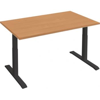 Image 1 of Ерго регулируемо бюро, плот 25 мм цвят бук + крака черен цвят с опция размери