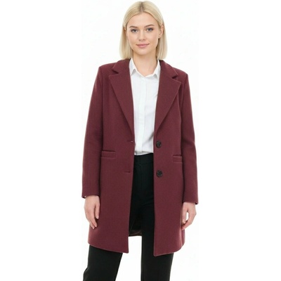 Yups Burgundy Classic Striped Coat tmavočervená