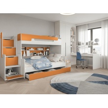 ArtBed Harry poschodová Biela / oranžová