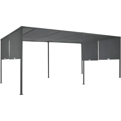 Garden Point Антрацитна пергола за тераса Sevilla 3x6 м със завеси Garden Point (GAP1250)