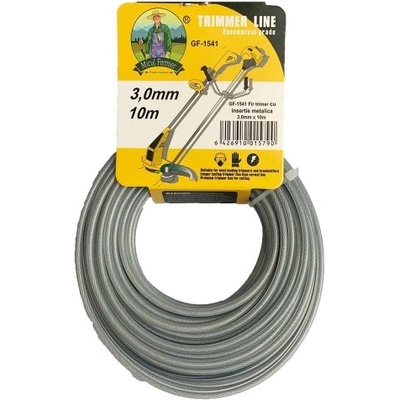 Micul Fermier Корда за моторна коса / тример, кръгла, усилена с метална нишка, 3.0мм, 10м, Micul Fermier GF-1541 (GF-1541)