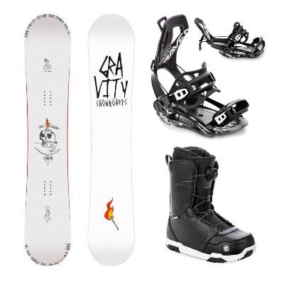 Gravity Contra 25/26 snowboard + Raven Fastec FT360 black vázání + Raven Flush MOZ boty - 157 cm + L (EU 41-44)