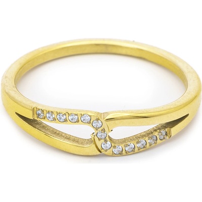 Bruno Prsten KAPKY GOLD s kamínky S4393