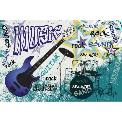 Dimex MS-5-0323 vliesová fototapeta na zeď Modrá gitara rozmery 375 x 250 cm