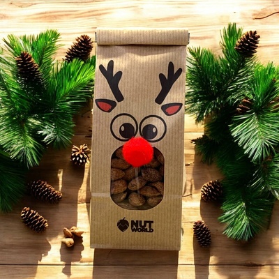 Nutworld Vánoční ořechový sáček SOB s kolíčkem Mandle uzené 180 g