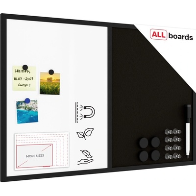 Allboards tabule COMBI černý korek / magnetická bílá 90 X 60