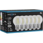 Mexen Vintis 6x LED нажежаема крушка E27, G45, 4W, неутрална - 4000K, 470 lm, прозрачна - (L156-E27-0440-00x06)