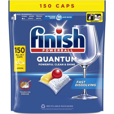 Finish Quantum All in 1 kapsle do myčky nádobí Lemon Sparkle 150 ks