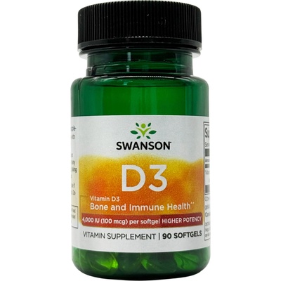 Swanson Vitamin D3 4000 IU 90 kapsúl