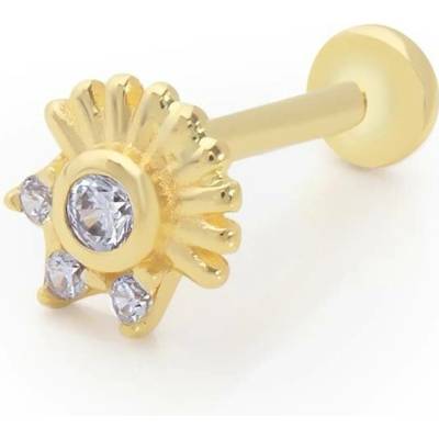 Lillian Vassago Zlatý piercing labreta slunce zdobené zirkony LLV92-GPI075LB