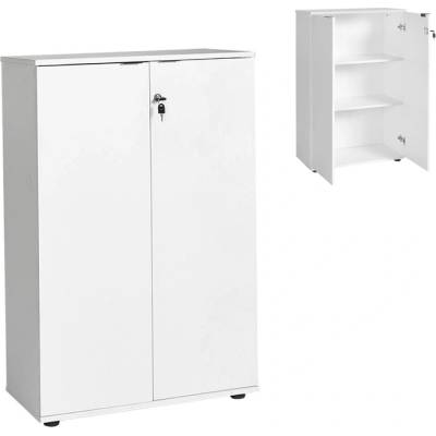 TopMebel Меламинов офисен шкаф за документи Rio с ключ в бял цвят 72x34x109см