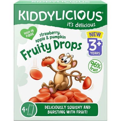 KIDDYLICIOUS Želé cukríky ovocné jahoda, jablko a tekvica 64 g
