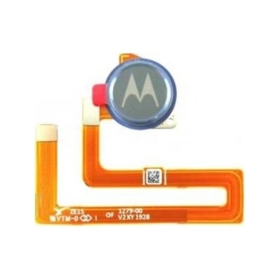 Motorola One Macro - Senzor Otisku Prsta + Flex Kábel (Space Blue) - SC98C52725 Genuine Service Pack, Space Blue