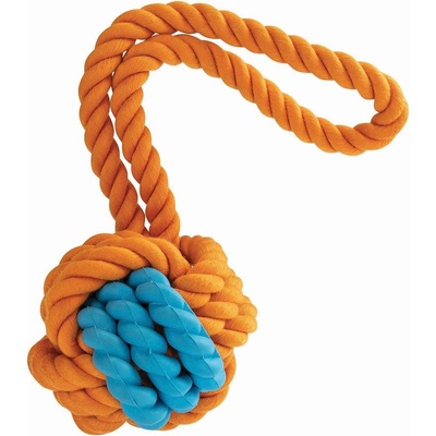 HipHop Monty Ball s pútkom bavlna a prírodný kaučuk 8,5 x 29 cm oranžovo modrá